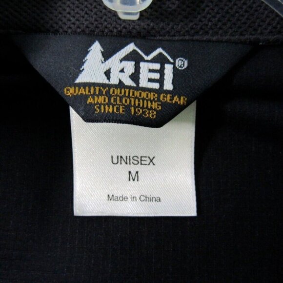 REI Black 1/4 Zip Pullover Jacket Unisex Size M Hooded Rain Lightweight Vented - Picture 7 of 10